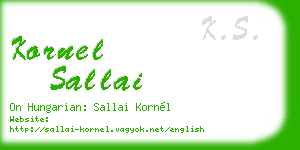 kornel sallai business card